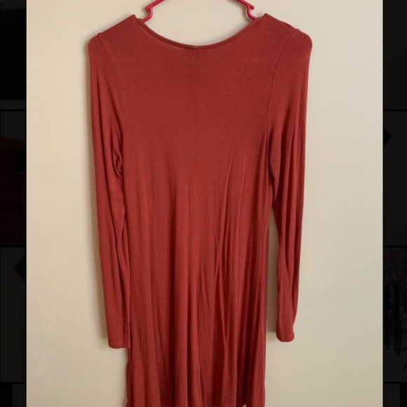 Long sleeve burnt orange dress - Picture 4 of 5